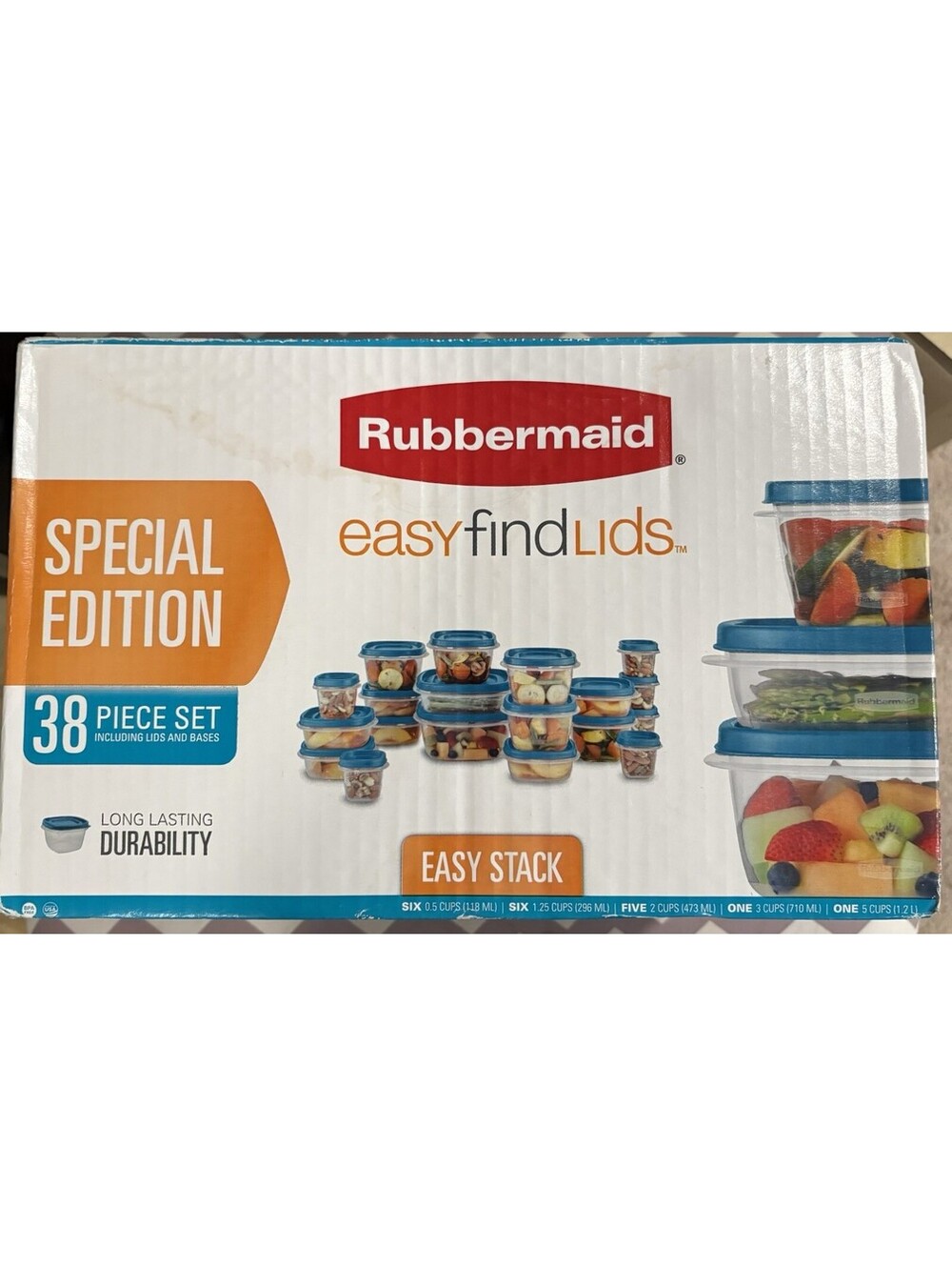 Rubbermaid NEW Easy Find Food Storage Containers 38-Piece Set Teal